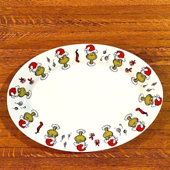 Dr Seuss The Grinch Christmas Platter NWT - Picture 1 of 6